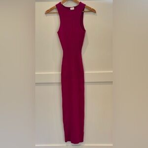 Meshki Pink Sleeveless Knit Maxi Stretchy Dress Size Small